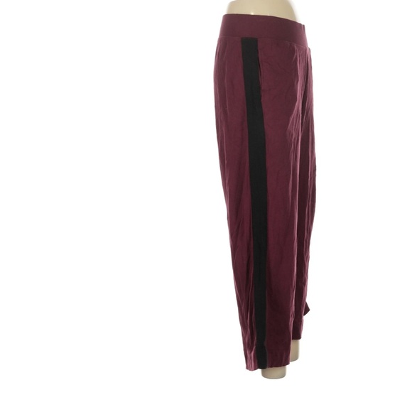 Pact Airplane Wide Leg Cropped Burgundy Red Pull-on Pants Organic Cotton Medium - Picture 4 of 6